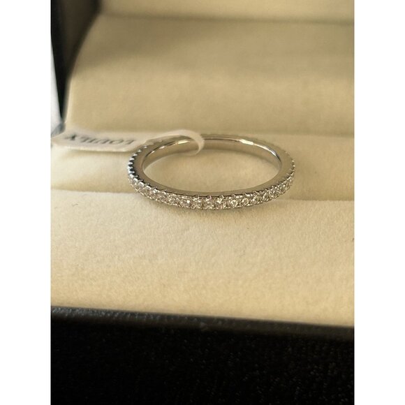 Louily Classic Full Eternity Band Thin Womens Wedding Band Sterling Silver Sz 6 - Picture 4 of 9